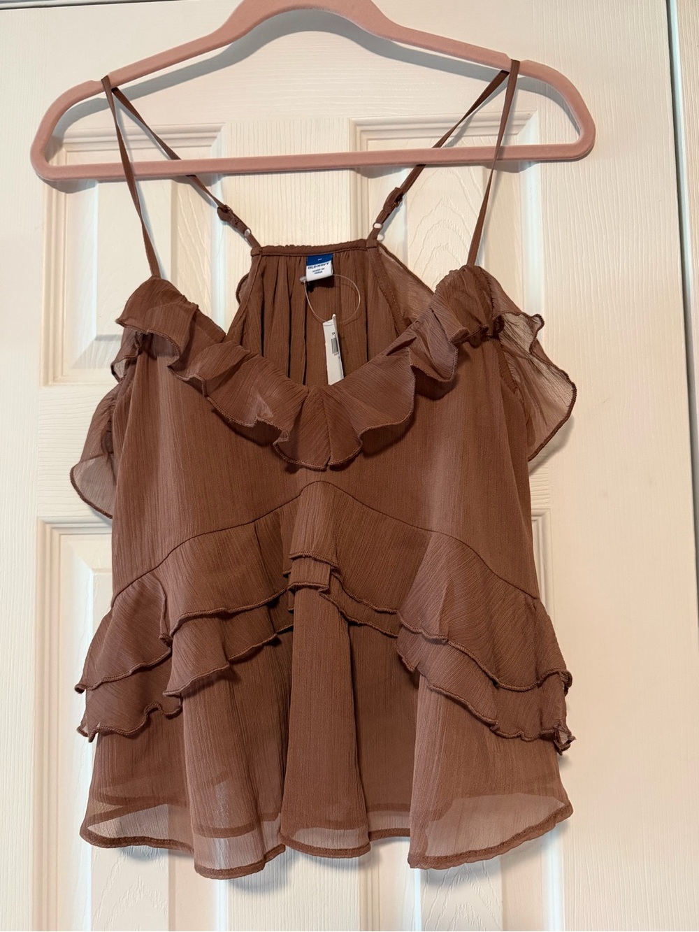 Old Navy Brown Ruffle Spaghetti-Strap Camisole